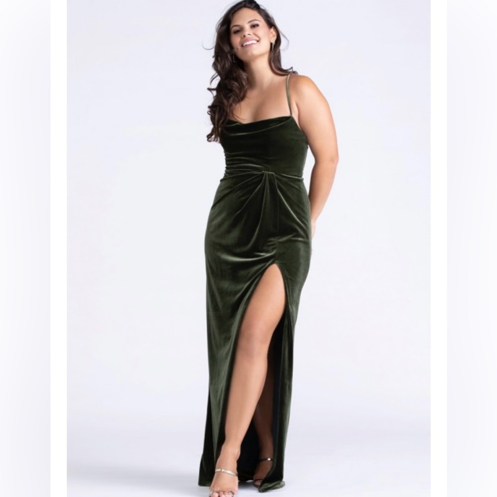 Watters Lizzie Vinca Stretch Velvet Dress (Bridesmaid)